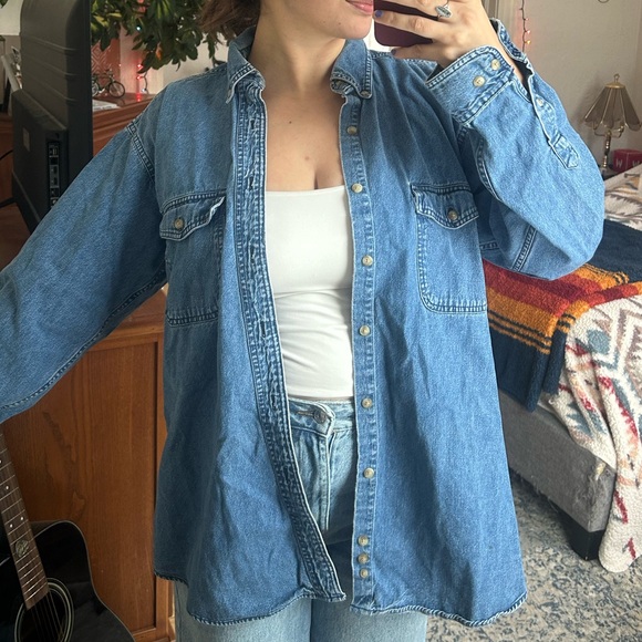 Croft & Barrow Classic Blue Denim Shirt - Picture 1 of 3